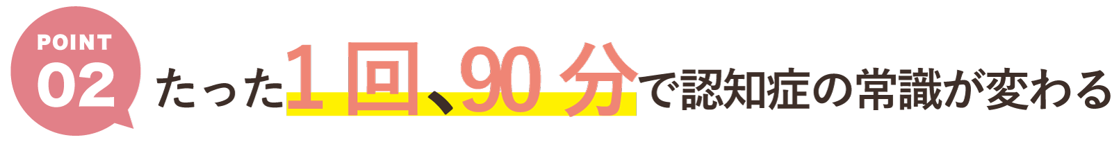 Point2 たった１回、90分で認知症の常識が変わる